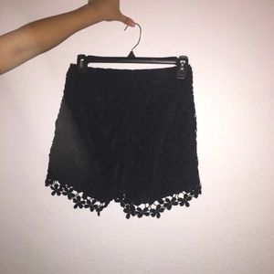 Hollister black lace shorts